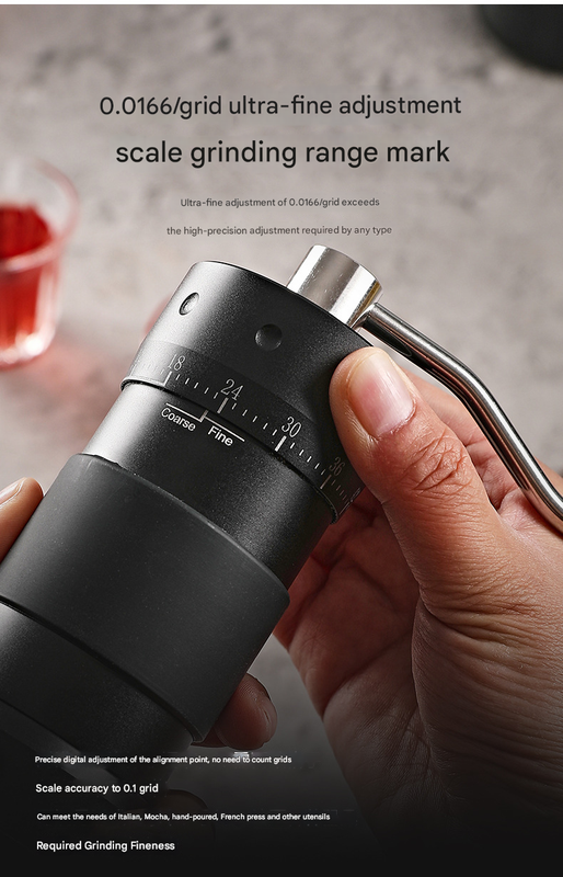 Grey Premium 7-Star Manual Coffee Grinder - Portable Bean Mil(R50pro).