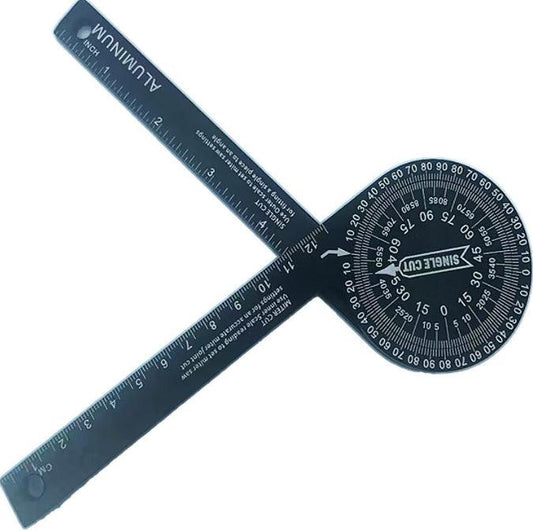Black Precision 360-Degree Miter Saw Protractor - Aluminum Alloy Angle Finder for Woodworking & Carpentry.