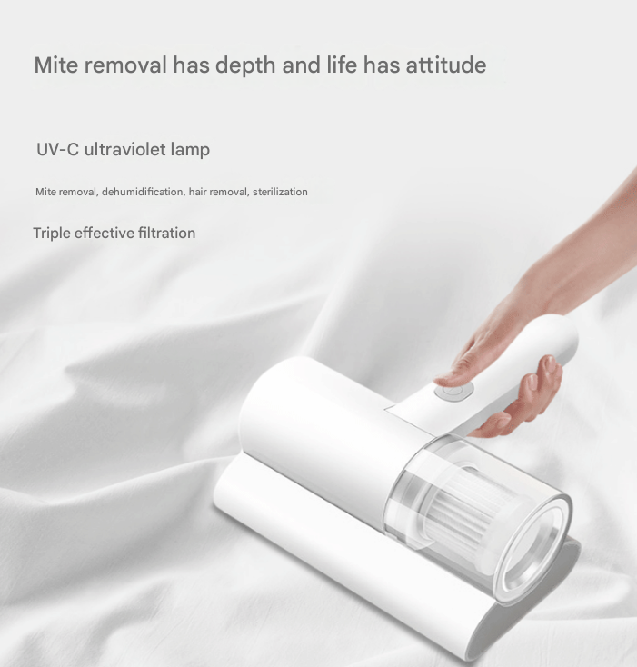Cordless UV-C Dust Mite Vacuum - Lightweight Handheld Cleaner with HEPA Filtration for Mattresses, Sofas, and Upholstery(3.7V).