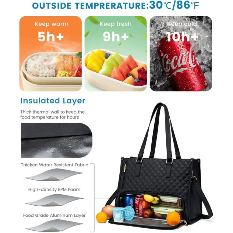 Wine red Insulated Lunch Bag and Laptop Cooler - Perfect for Keeping Food Fresh