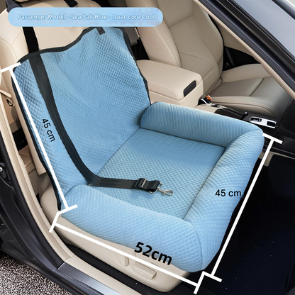 Pink Plush Dog Car Booster Seat - 2-in-1 Travel Bed for Small Dogs with Washable Cover