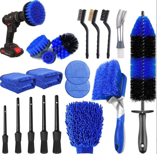 20-Piece set Ultimate Car Detailing Kit - Drill Brush & Polishing Pad Set for Car Interior, Wheels, and Exterior Cleaning.