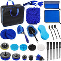 29-Piece set Ultimate Car Detailing Kit - Drill Brush & Polishing Pad Set for Car Interior, Wheels, and Exterior Cleaning.