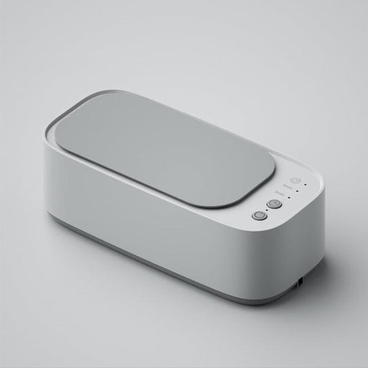 Silver Portable Ultrasonic Cleaner - 45kHz Professional High-Frequency Cleaning Machine for Jewellery, Glasses, Watches, and Makeup Brushes.