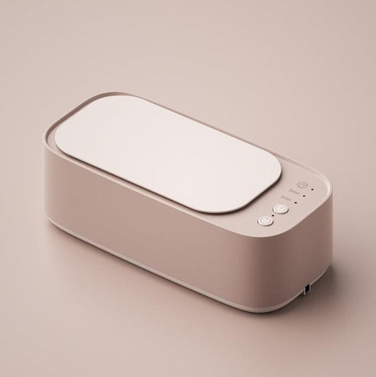 Pink Portable Ultrasonic Cleaner - 45kHz Professional High-Frequency Cleaning Machine for Jewellery, Glasses, Watches, and Makeup Brushes.