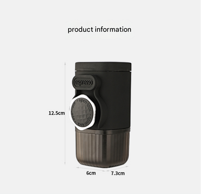 White Portable Hand Press Espresso Machine - Compatible with Espresso Capsules and Ground Coffee for Home, Travel, and Outdoor Use.