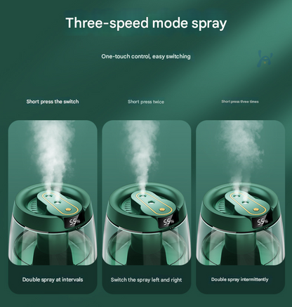 White 3.5L Smart Cool Mist Humidifier with Dual Nozzle & Digital Display - Ultra-Quiet Air Purifier for Bedroom and Office.