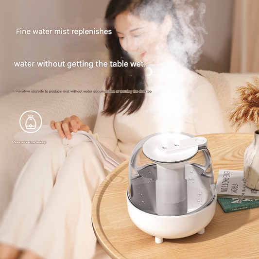 Green 3.5L Smart Cool Mist Humidifier with Dual Nozzle & Digital Display - Ultra-Quiet Air Purifier for Bedroom and Office.