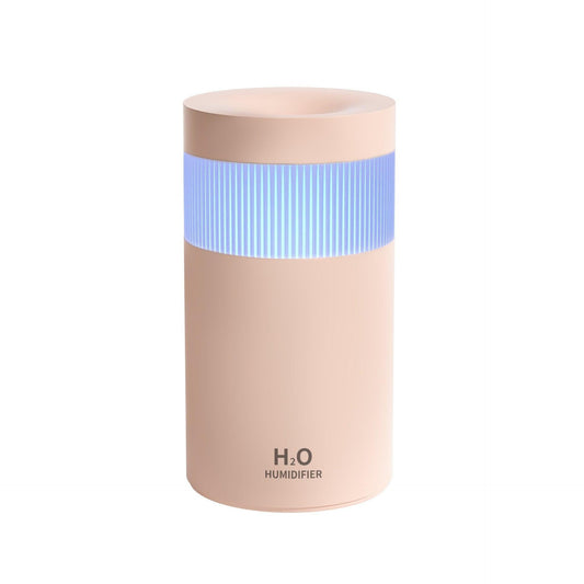 2-Piece Pink Mini Desktop Humidifier - Portable Mist Maker for Home and Car Use.