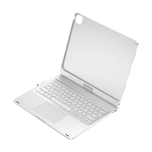 Silver Magic Keyboard Case for ipad Air6/Air7 11-inch, Bluetooth Keyboard with RGB Backlight & Precision Trackpad.