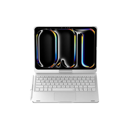 Rose gold Magic Keyboard Case for ipad Air6/Air7 11-inch, Bluetooth Keyboard with RGB Backlight & Precision Trackpad.