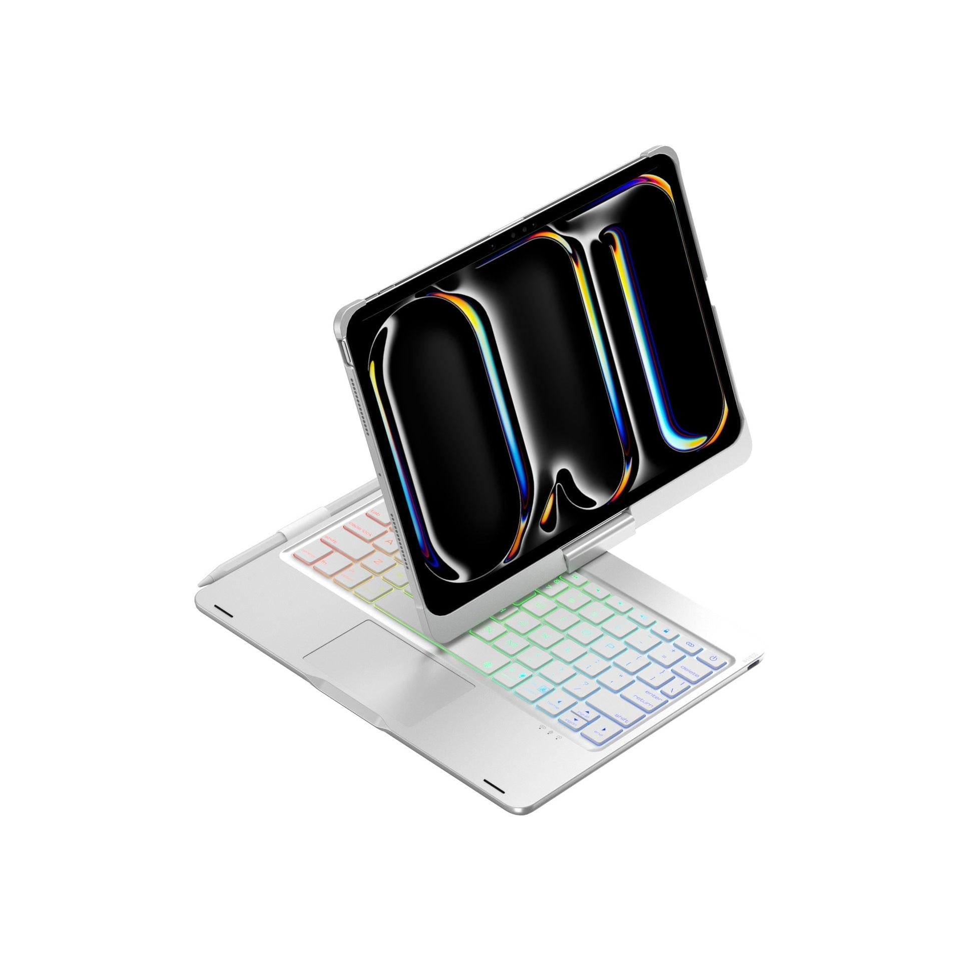 Rose gold Magic Keyboard Case for ipad Air6/Air7 11-inch, Bluetooth Keyboard with RGB Backlight & Precision Trackpad.