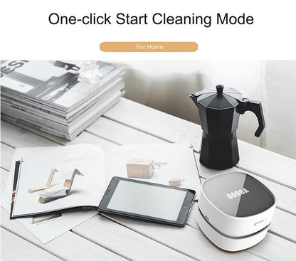 Yellow Rechargeable Cordless Mini Desktop Vacuum - Portable Handheld Cleaner for Desk, Keyboard, Crumb & Dust