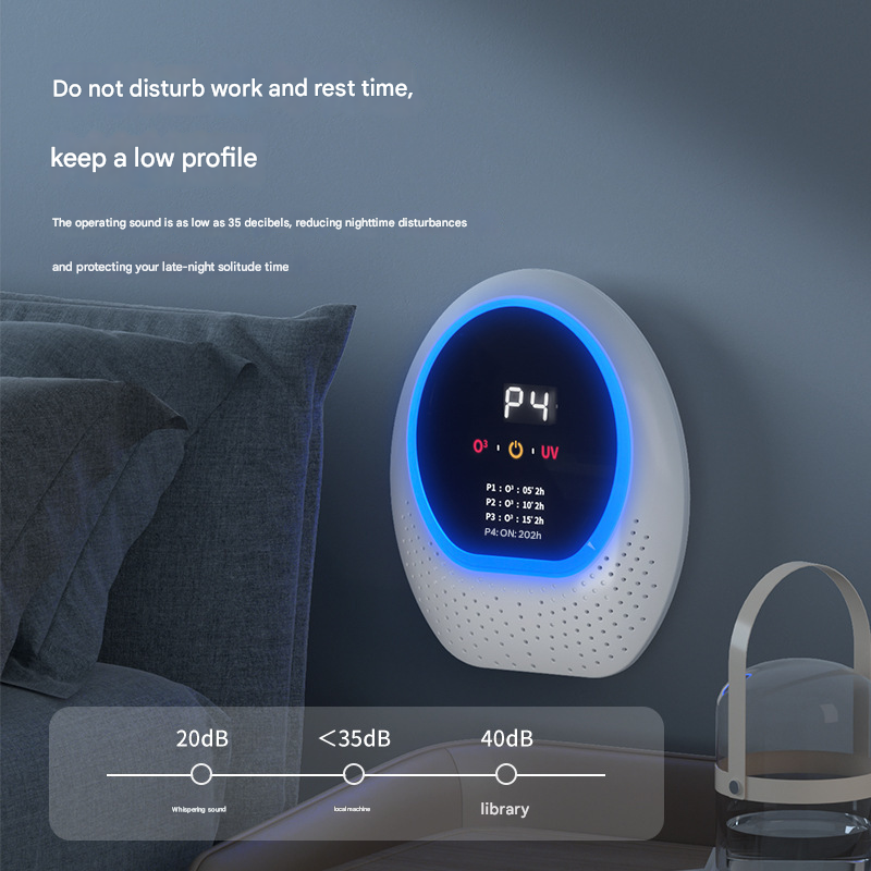 Black Rechargeable Ozone & UV-C Air Purifier with Remote - Portable Odor Eliminator for Home, Pets & Closets.