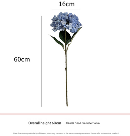 5-Piece Light Blue Premium Lifelike Hydrangea Artificial Flowers- 60cm Long Stem Faux Floral Bouquet for Home, Wedding & Vase Decor