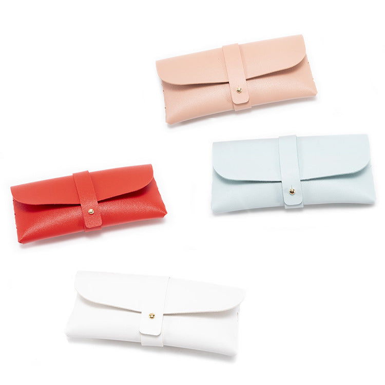 3-Pieces Sky blue Chic & Sleek PU Leather Soft Eyeglass Case - Protective Pouch for Sunglasses & Reading Glasses