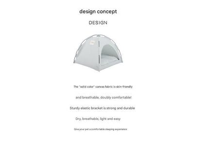Green Premium Portable Pet Tent Bed with Cooling Mat - Breathable Foldable Outdoor Indoor Cat Dog House Shelter for Summer(Size: M).