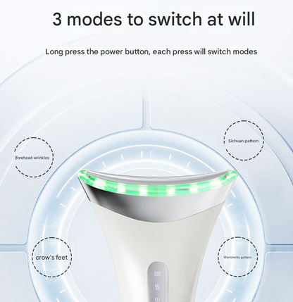 MJ-400 black Rechargeable EMS Facial & Neck Sculpting Device - 3-in-1 LED Light Therapy Massager(Seven Colors)