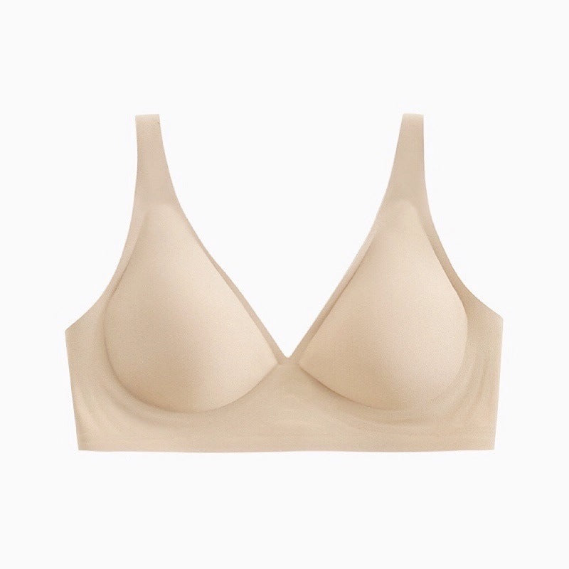 Light skin tone Women's Seamless Wireless Comfort Bra - Flexible Gel Support Deep V T-Shirt Bra(Size:XL)