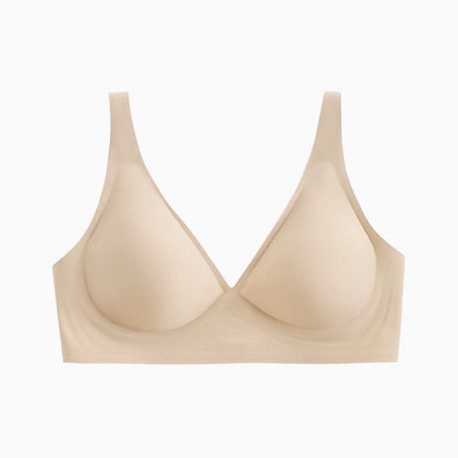 Light skin tone Women's Seamless Wireless Comfort Bra - Flexible Gel Support Deep V T-Shirt Bra(Size:XL)