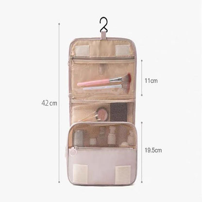 Bright blue Portable Hanging Travel Toiletry Bag - Large Capacity Cosmetic & Wash Organizer with Sturdy Hook