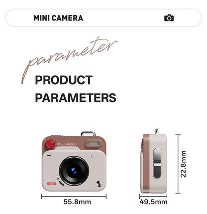 Green Retro Mini Digital Camera Keychain - 48MP Portable Pocket Camcorder with 1080p HD Video.