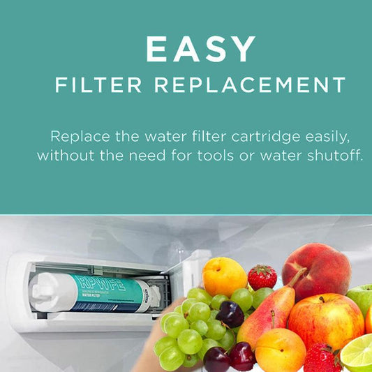 Premium Replacement Water Filter for GE RPWFE Refrigerators - Reduces Lead, Chlorine & Pharmaceuticals for Clean, Fresh-Tasting Water.