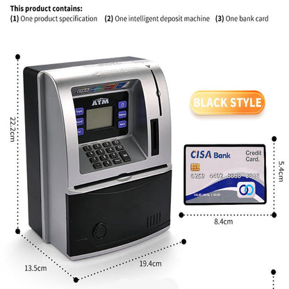 Pink Digital ATM Savings Bank for Kids - Electronic Piggy Bank with PIN & Card for Real Money.