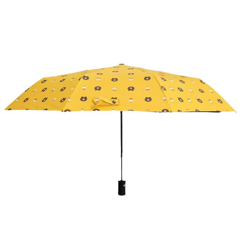 Auto Open/Close 8-Rib Sun & Rain Umbrella - 98cm UV Protection Canopy(pink)