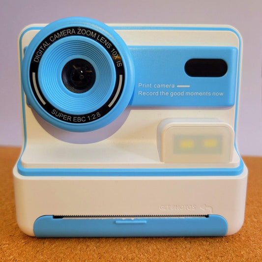 Kids Instant Print Camera - Creative Drawing & Photo Fun with Thermal Printing(Blue+64GB memory card).