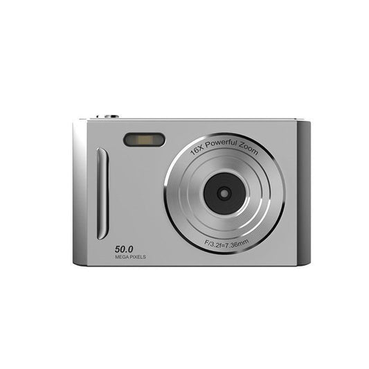 50MP HD Digital Camera with 8X Zoom & Dual Lens System(silvery).