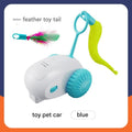Interactive Smart Cat Toy Car - Automatic Obstacle Avoidance, Feather Tail, USB Rechargeable(blue)
