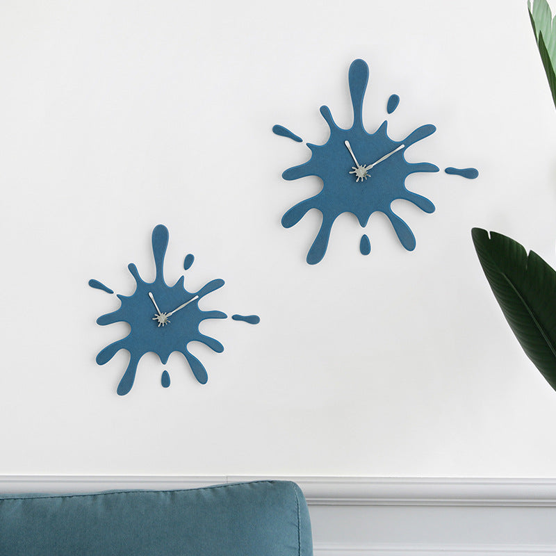 Creative Splatter Design Wall Clock - Silent Movement, Modern Decorative Timepiece(green)