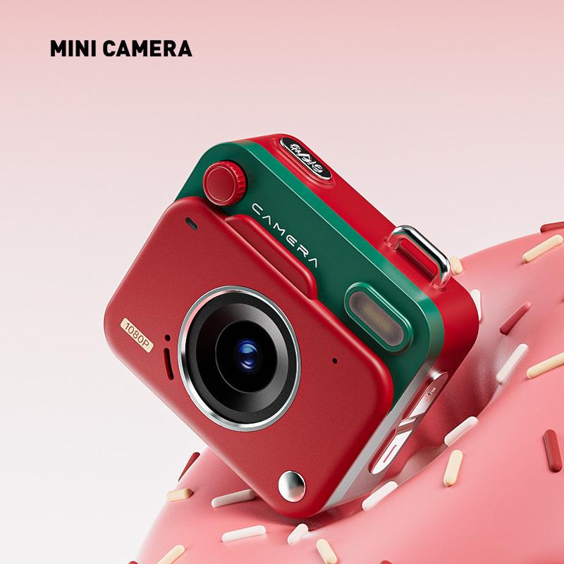Mini Retro Keychain Camera - 48MP Photos, 1080P HD Video with Built-in Filters & Flash(red).