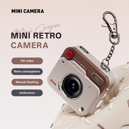 Mini Retro Keychain Camera - 48MP Photos, 1080P HD Video with Built-in Filters & Flash(red).
