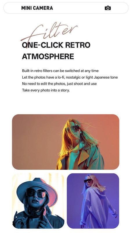 Mini Retro Keychain Camera - 48MP Photos, 1080P HD Video with Built-in Filters & Flash(red).