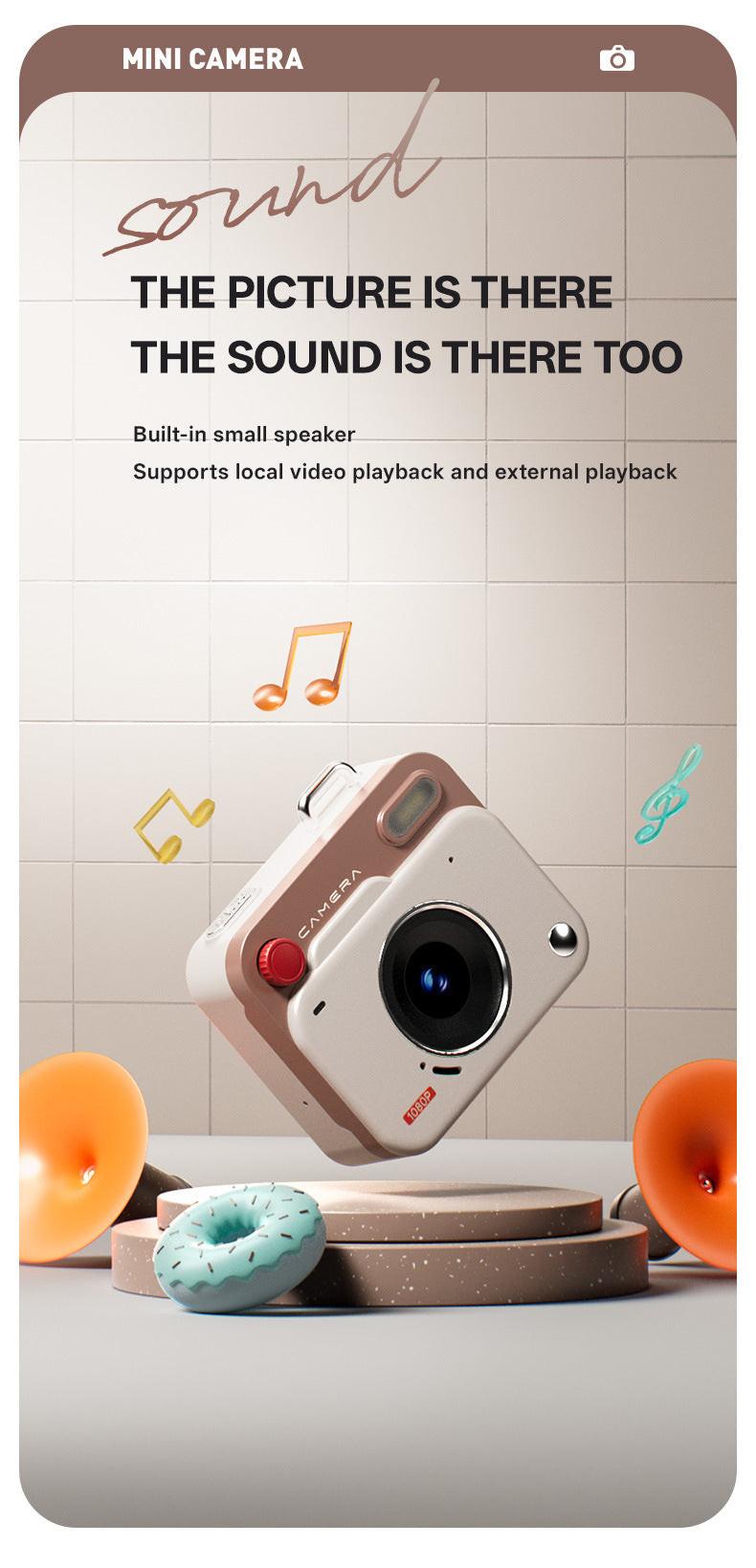 Mini Retro Keychain Camera - 48MP Photos, 1080P HD Video with Built-in Filters & Flash(red).