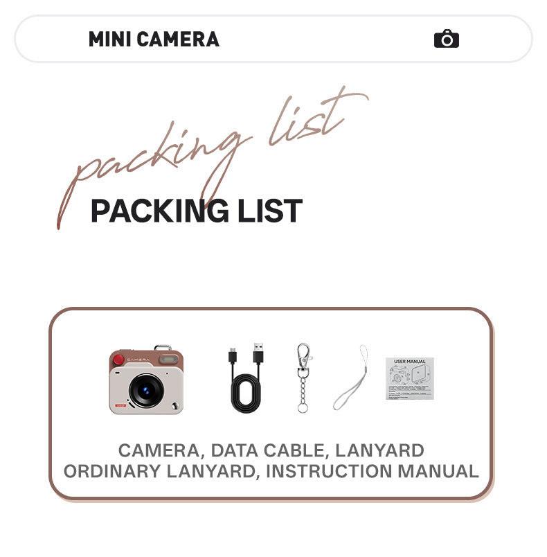Mini Retro Keychain Camera - 48MP Photos, 1080P HD Video with Built-in Filters & Flash(red).