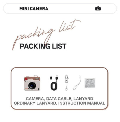 Mini Retro Keychain Camera - 48MP Photos, 1080P HD Video with Built-in Filters & Flash(red).