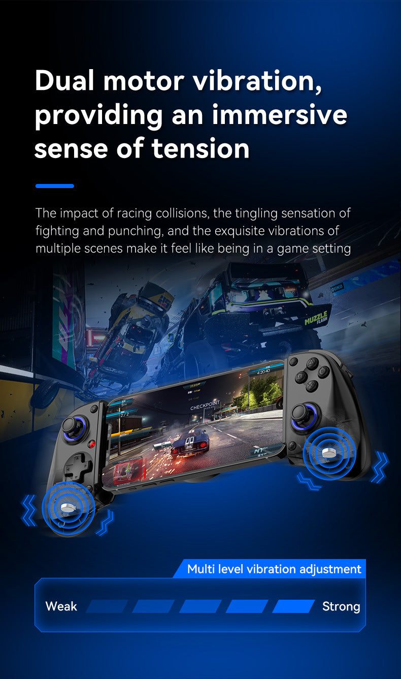 Multi-Platform Telescopic Gaming Controller - Hall Triggers, Esports 3D Joysticks & Macro Programming(black With radiator)