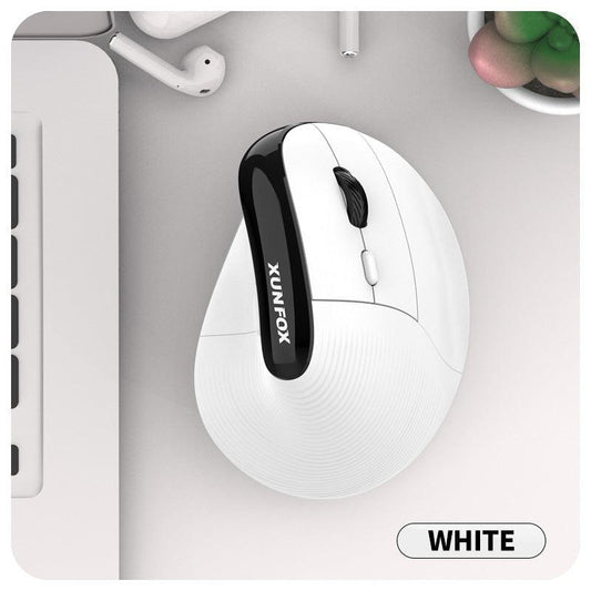 Two Ergonomic Vertical Wireless Mouse - Dual Mode (2.4G & Bluetooth), 5 Adjustable DPI, Silent Clicks, Rechargeable(white).