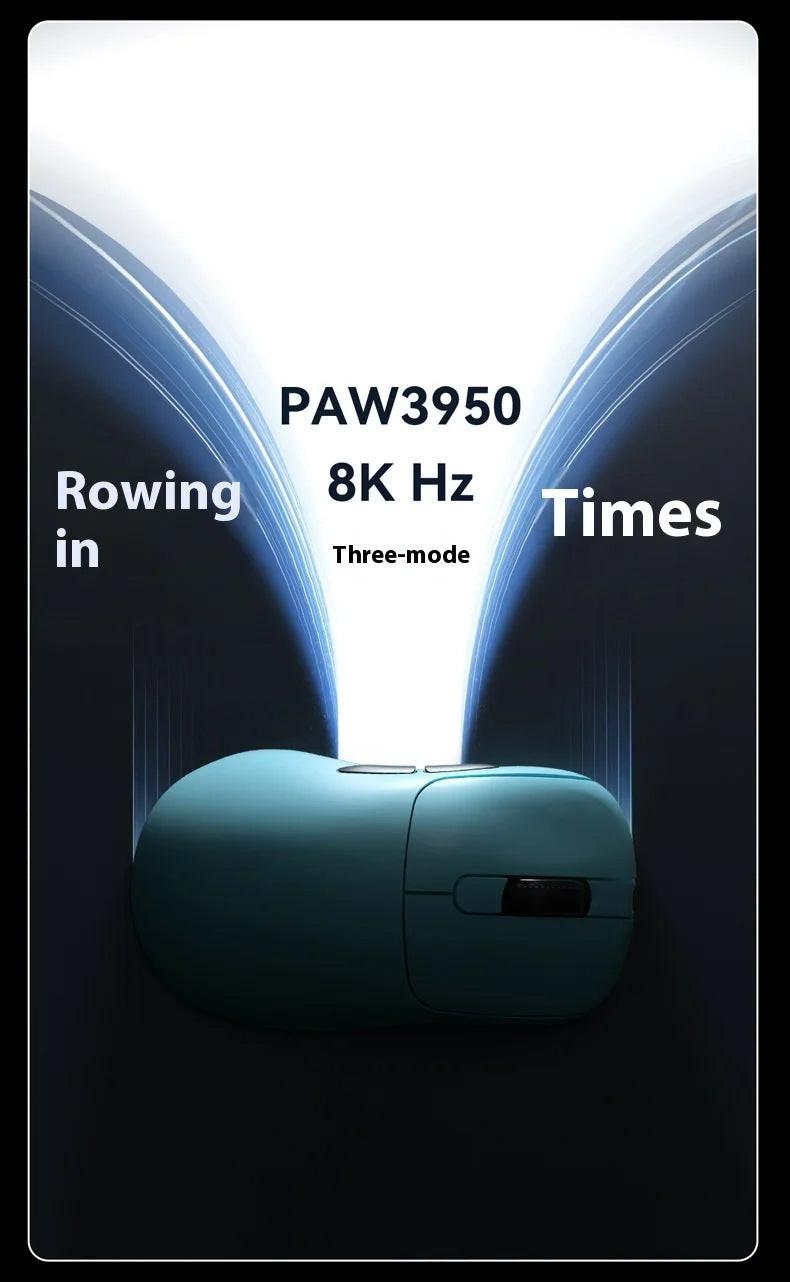 Tri-Mode Wireless Gaming Mouse with 8000Hz Polling Rate, PAW3950 Sensor & Magnetic Charging Dock(Blue).