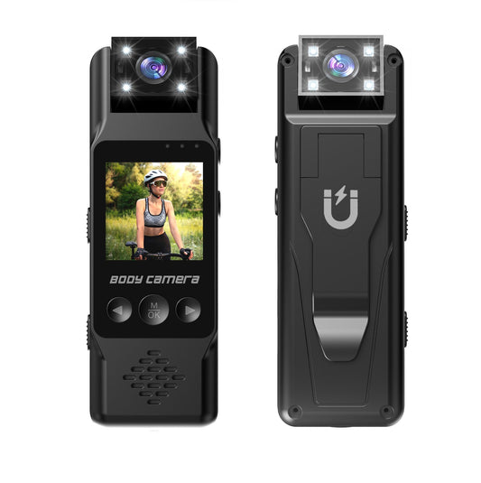 Mini Body Camera with 180 Rotatable Lens, Night Vision & Motion Detection - 1.3 Screen 1200mAh Battery(black)".