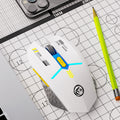 Ergonomic Dual-Mode Wireless Gaming Mouse - Mute Buttons, Adjustable DPI, Rechargeable, Multi-Assist Keys(white).