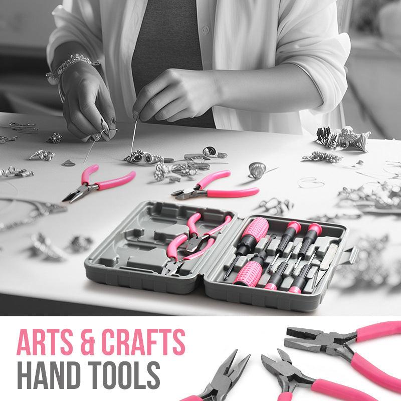 11-Piece Precision Craft & Jewelry Making Tool Kit with Portable Case - Pliers, Screwdrivers & Tweezers for DIY Projects(green).