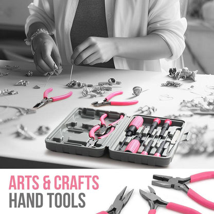 11-Piece Precision Craft & Jewelry Making Tool Kit with Portable Case - Pliers, Screwdrivers & Tweezers for DIY Projects(green).
