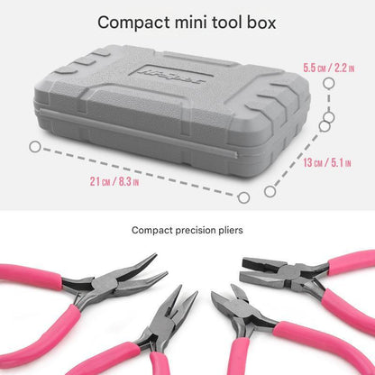 11-Piece Precision Craft & Jewelry Making Tool Kit with Portable Case - Pliers, Screwdrivers & Tweezers for DIY Projects(green).