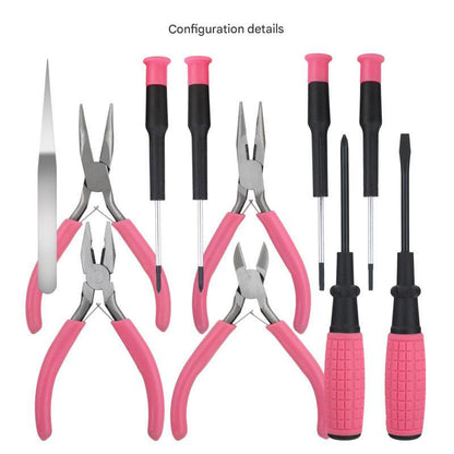 11-Piece Precision Craft & Jewelry Making Tool Kit with Portable Case - Pliers, Screwdrivers & Tweezers for DIY Projects(green).
