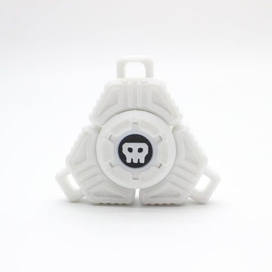 Two Sci-Fi Triangular Keychain Fidget Spinner - 3D Printed EDC Stress Relief Toy(white).
