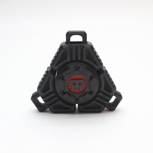 Two Sci-Fi Triangular Keychain Fidget Spinner - 3D Printed EDC Stress Relief Toy(black).